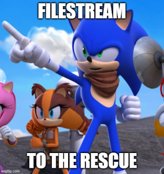 "Sonic the hedgehog to the rescue with a filestream"